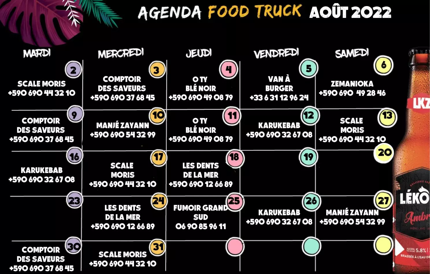 Foodtruck_Le204129kouz_Aout_2022 Planning Foodtruck Lékouz Aout 2022