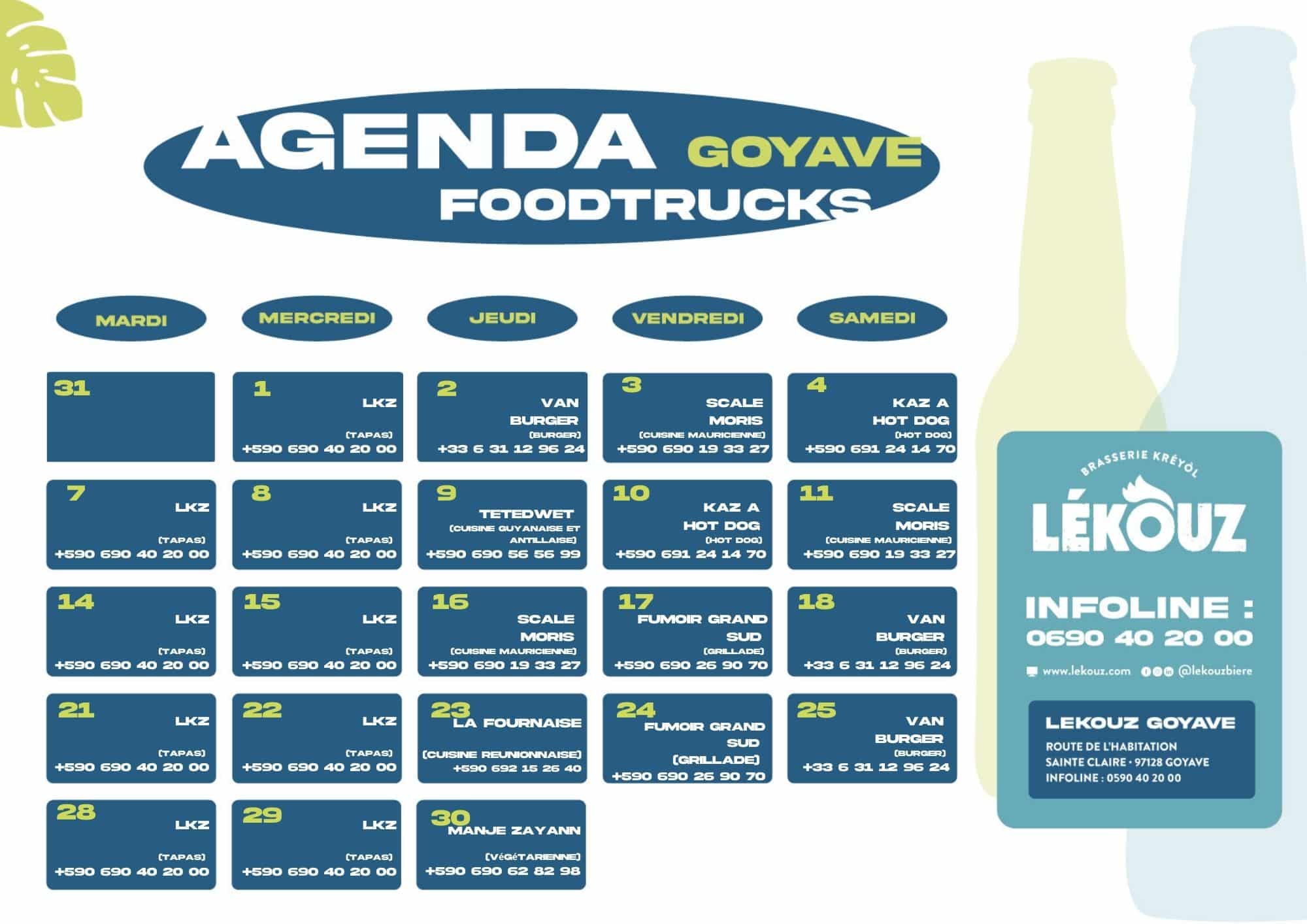 Lekouz - Planning foodtruck goyave
