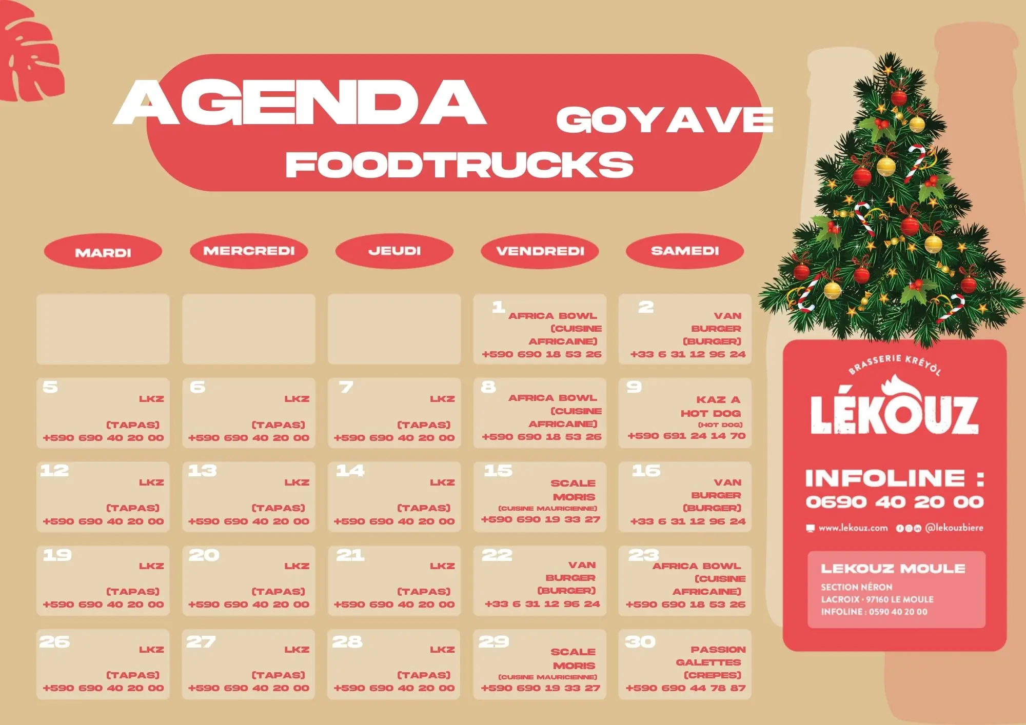 Lekouz - Planning foodtruck goyave